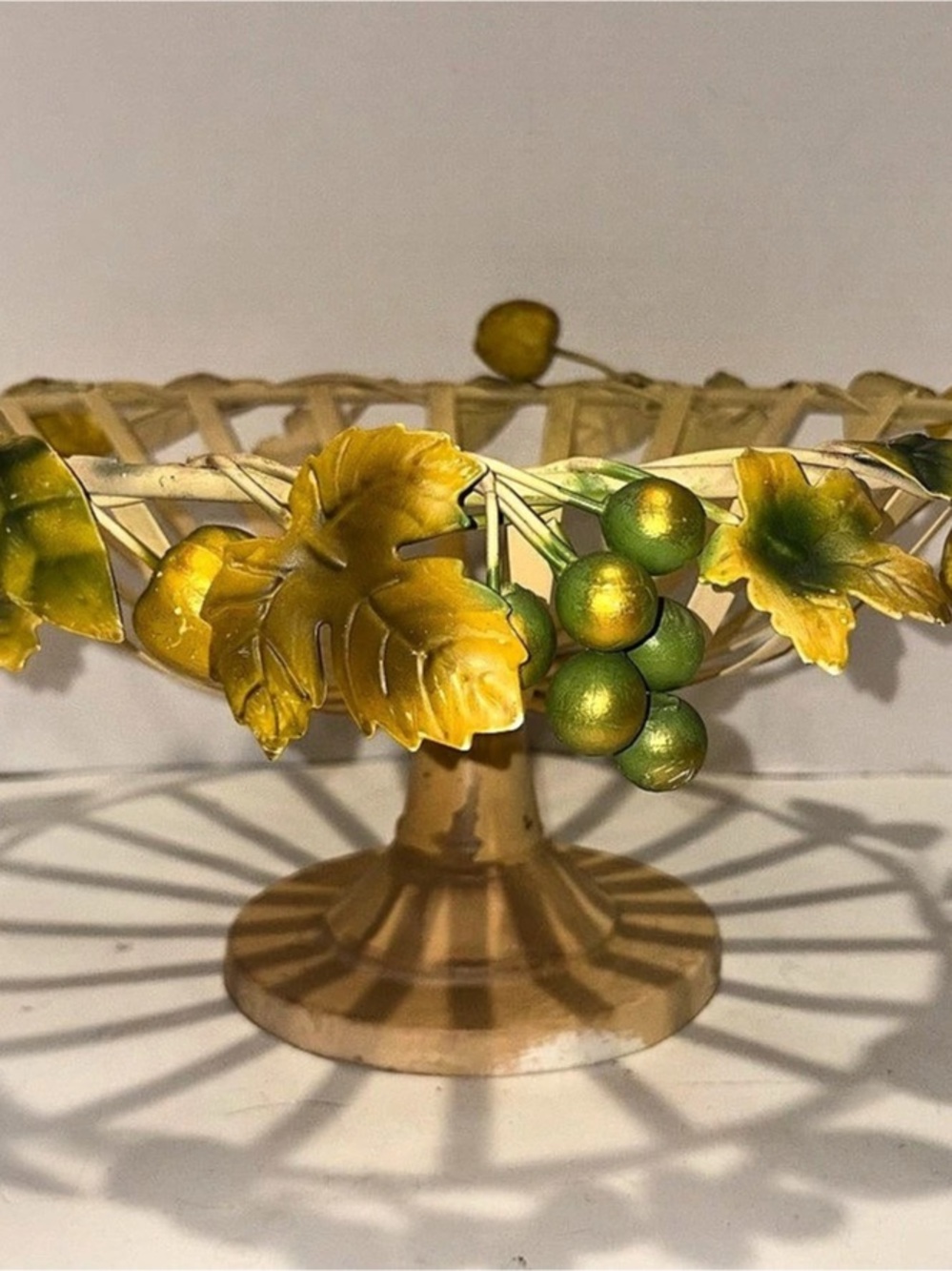 Vintage Fruit & Leaf Basket Decor